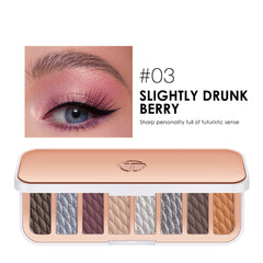 8-color Eyeshadow Palette High-gloss Trimming Blush Modification Mousse Texture Matte Earth Color