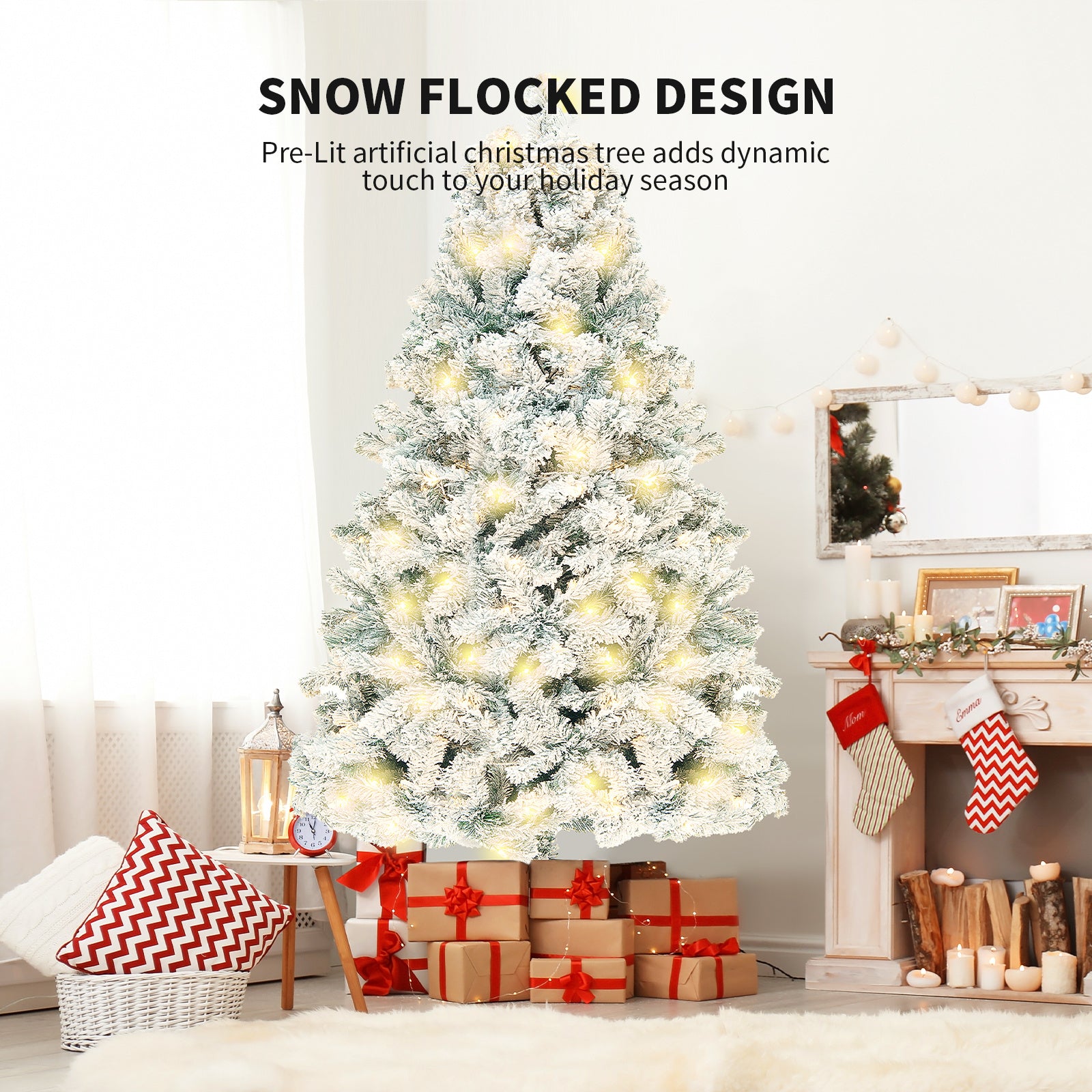 PVC Simulation Snowfall Display Window Decoration Christmas Tree