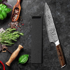 Japanese Vanadium Steel Chef Knife, 7.8 INCH Sharp Kitchen Knives With Laser Pattern And Rosewood Handle