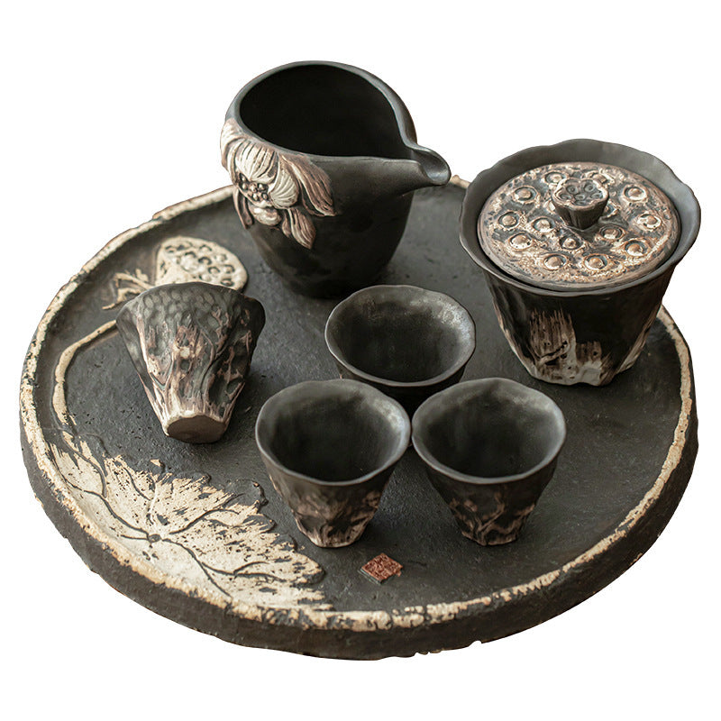 Retro Simple Kung Fu Coarse Pottery Tea Set