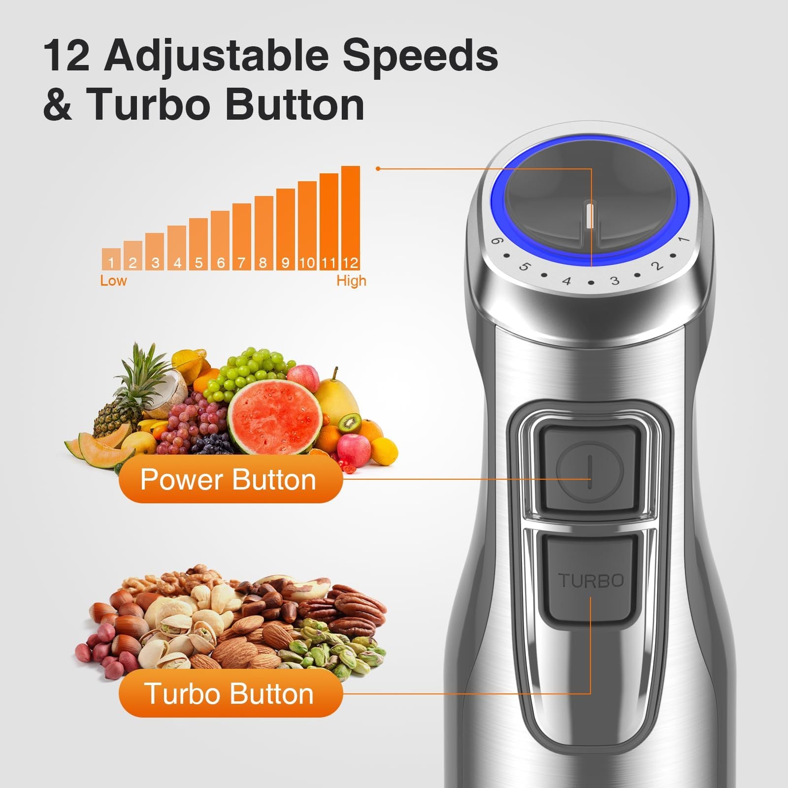 KOIOS 1100W Immersion Hand Blender