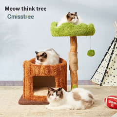 Solid Wood Cat Climbing Tree Nest Integrated Without Covering An Area