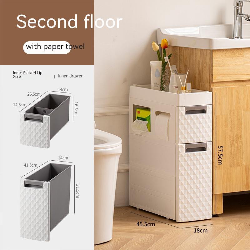 Plastic Floor-standing Multi-layer Toilet Corner Shelf Bathroom Toilet Side Storage Cabinet