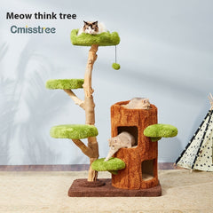 Solid Wood Cat Climbing Tree Nest Integrated Without Covering An Area