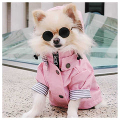 Windproof British Retro Padded Dog Raincoat