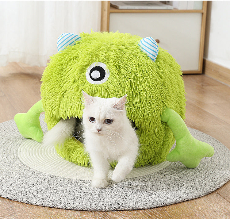 Cat Beds For Indoor Cats Cat Bed Machine Washable Fluffy Round Pet Bed Non Slip Calming Soft Plush Cuddler Cushion Self Warming For Small Dogs Kittens