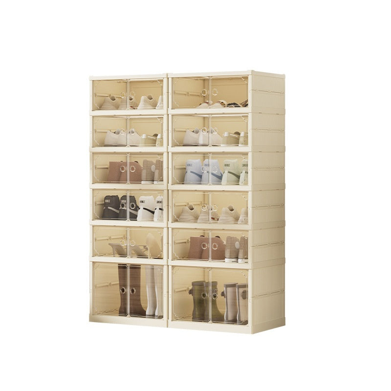 Folding Shoe Cabinet Installation-free Large Capacity Multi-layer Household Plastic Transparent Storage Shoe Box