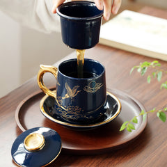 Filtered Tea Ceramic Cup With Lid