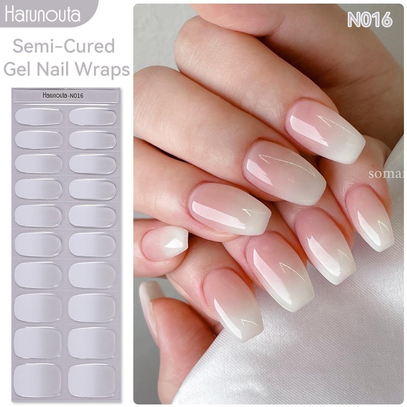 Japanese Style Nail Beauty Gel Stickers Semi-curing French Gel