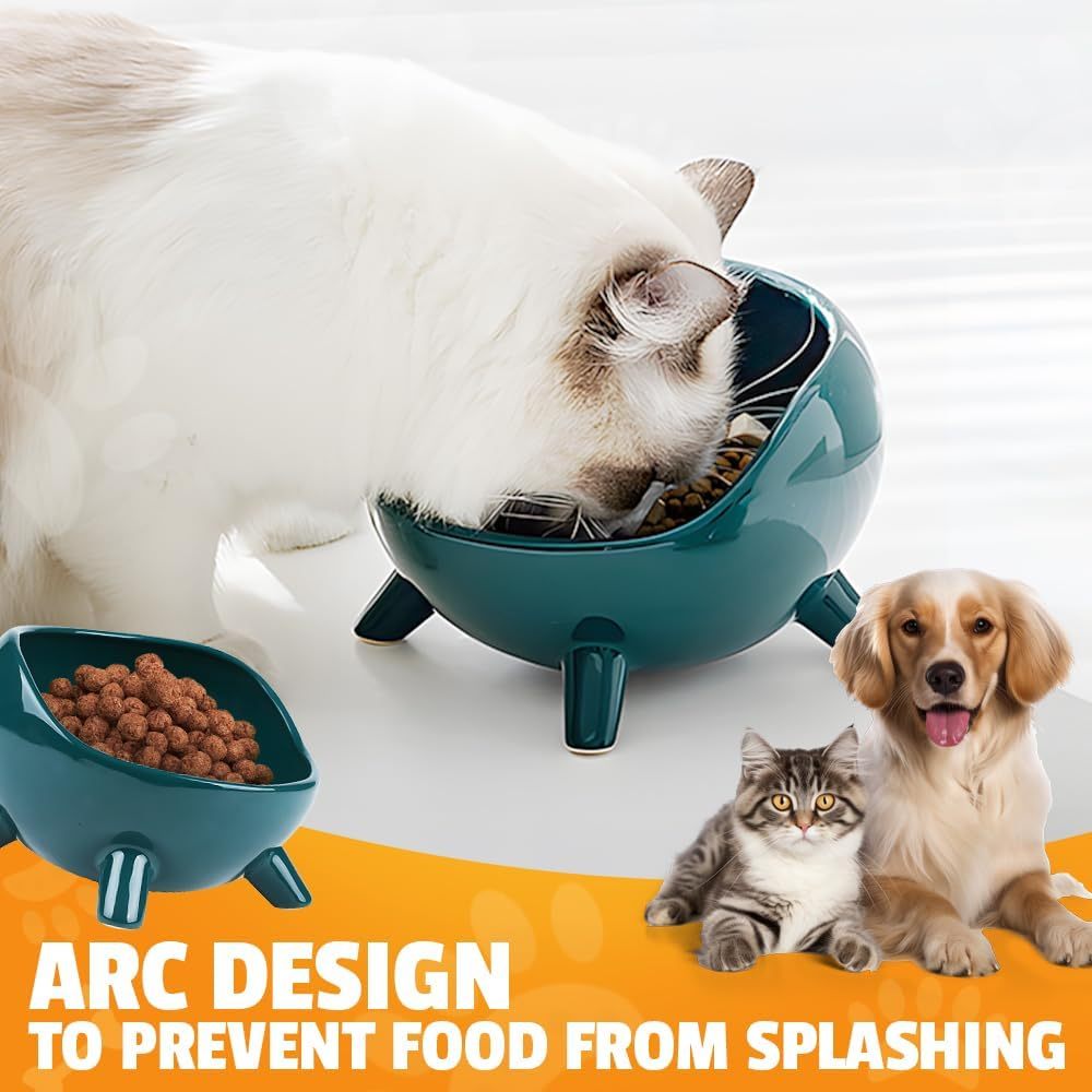 Cat Food Bowl For Cats And Small Dog  Four-Legs Ceramic Cat Food And Water Bowls For Indoor Cute Cat Stability Food Dish