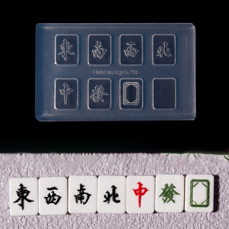 Chinese Style 3D Mahjong Ten Thousand Word Sliver Cake Word Charm Nail Tools