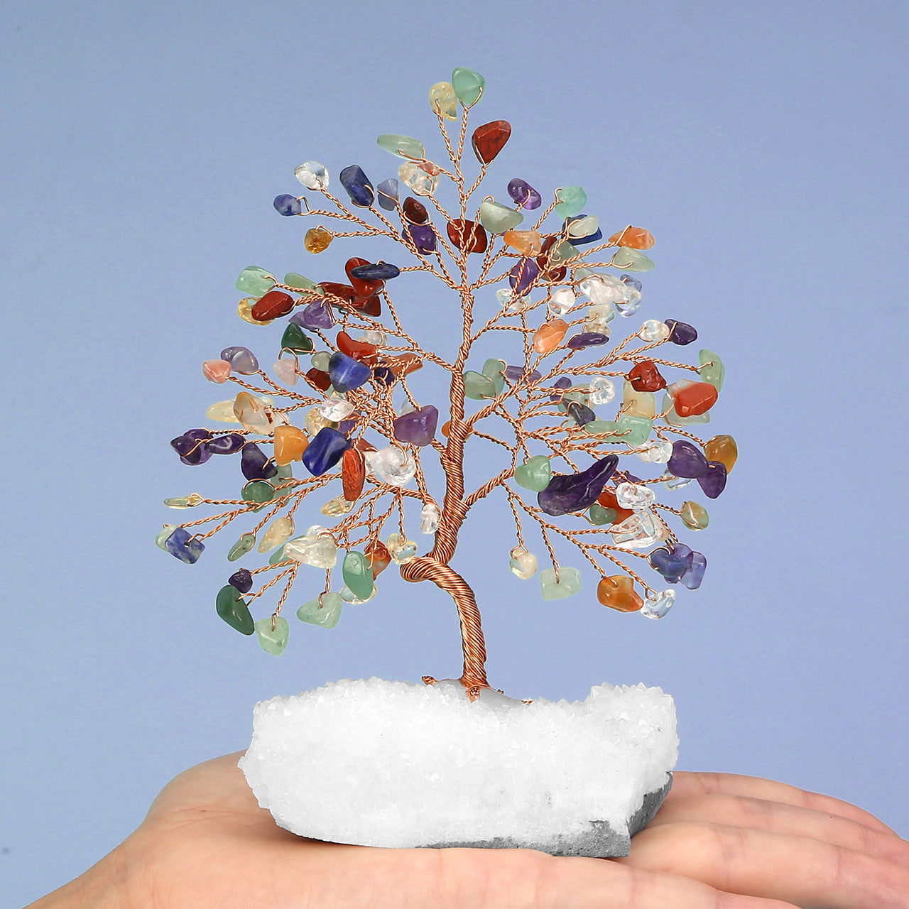 Trunk Bending White Crystal Tree Cluster Base Small Tree Ornaments Gravel Tree