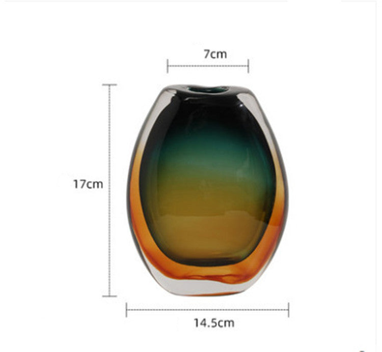 Colored Glass Vase Decoration Creative Simple Modern Light Luxury