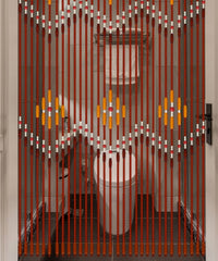 Three Wave Door Curtains Bamboo And Wood Bead Curtains Extended Version