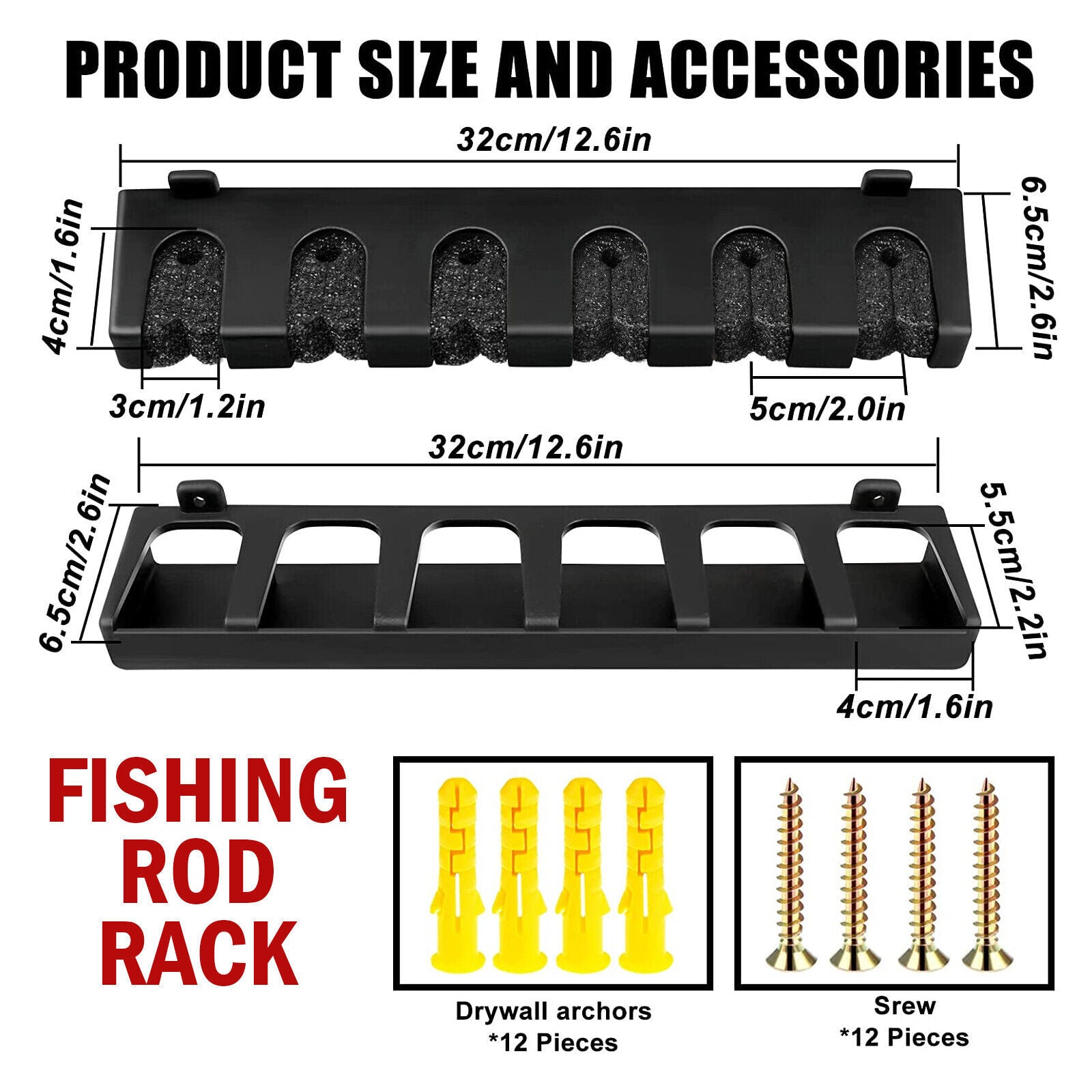 Fishing Rod Rack Vertical Holder Horizontal Wall Mount Boat Pole Stand Storage