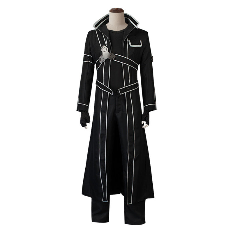 Black Swordsman Cosplay Role Play Animation Performance Costume