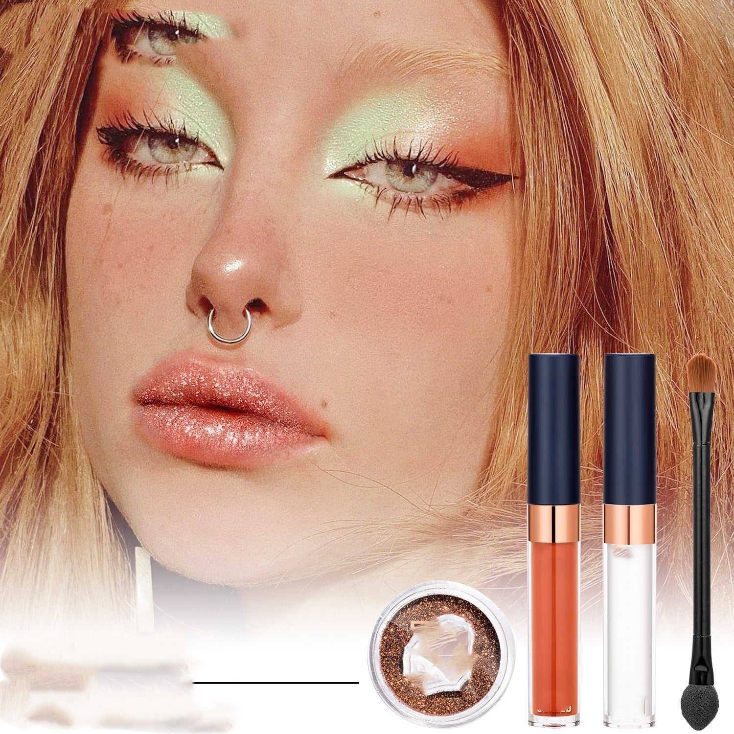 Glitter Lip Gloss Suit Cold Color Pallete