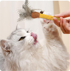 Cat Chew Sticks Catnip Chew Toys With Feather Funny Cat Feather Toys Silvervine Sticks For Cats Teeth Cleaning Chewing Relax