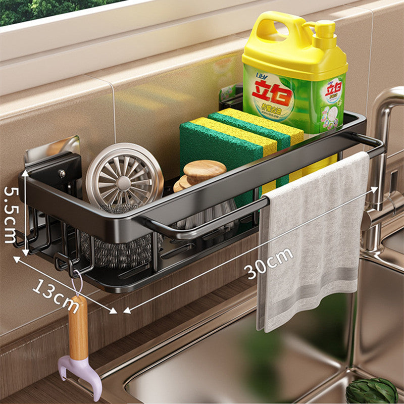 Kitchen Hanging Storage Rack Shelf Towel Sponge Drain