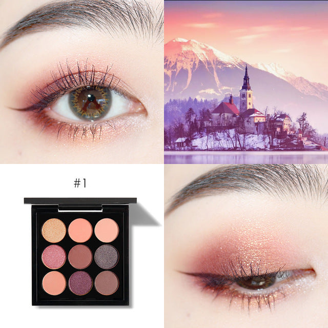 Nine-color Eyeshadow Palette Ins Pumpkin Red Brown Dirty Orange Powder