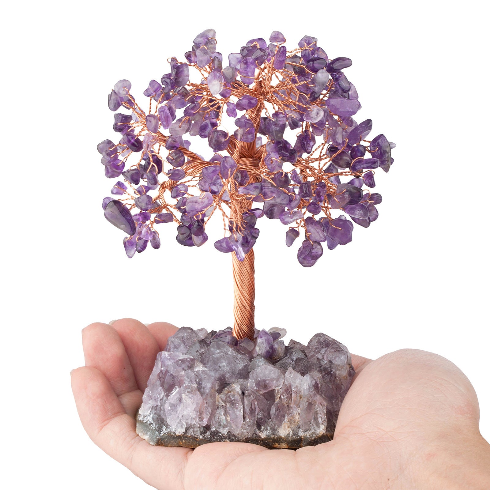 Natural Amethyst Flower Regular Base Tree Gravel Handicraft Ornaments