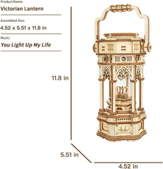 Robotime Rokr 3D Wooden Puzzles DIY Musical Box Building Kit Mechanical Models To Build - Victorian Lantern