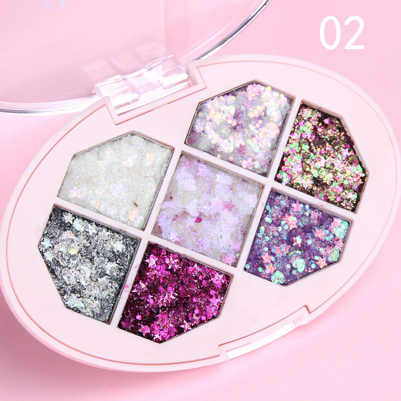 Creative Seven Color Glitter Powder Eyeshadow Palette