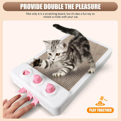 Cat Scratcher Toy Interactive Whack A Mole Cat Toy  Cardboard Cat Scratcher Cat Scratching Board Cat Scratching Pad For Indoor Cats Cat Enrichment Toys