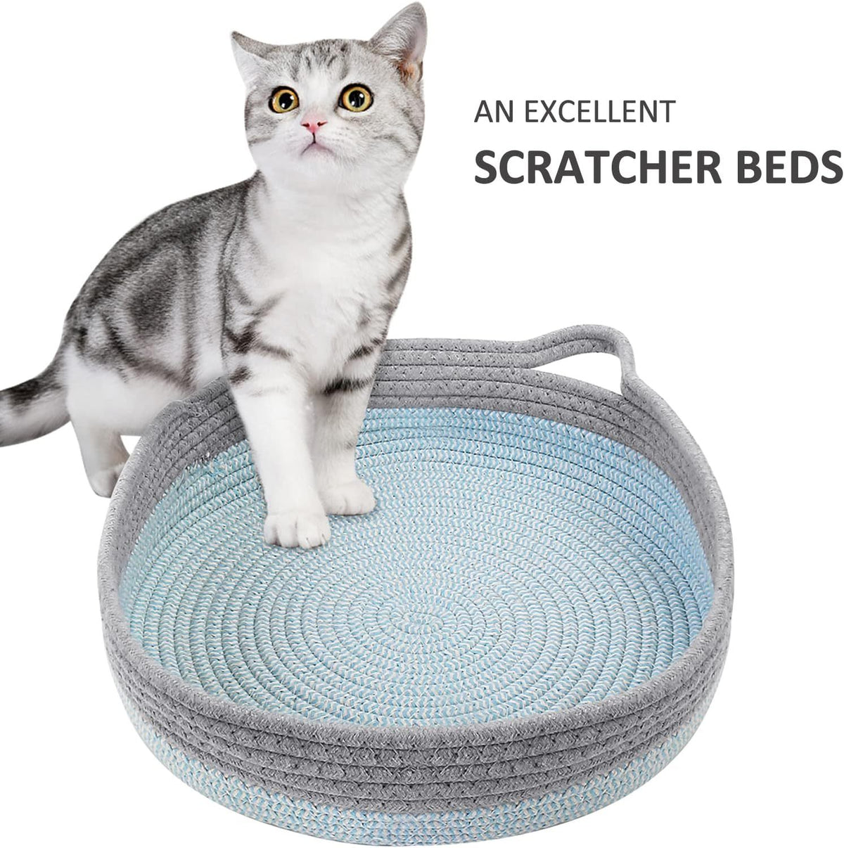 Round Cat Bed For Indoor Cats Cat Basket Bed  Wicker Cat Donut Beds Cooling Cat Nest For Summer Sleeping Washable Pet Pad For Cat Scratching