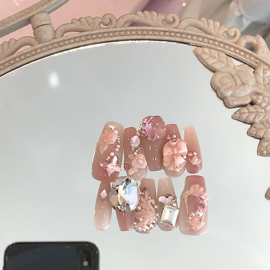 Fairy Light Luxury Advanced Crystal Wear Nail Customization