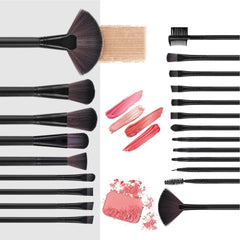 22 Piece Makeup Brush Set Professional Black Foundation Eyeshadow Brush With Storage Bag For Girls