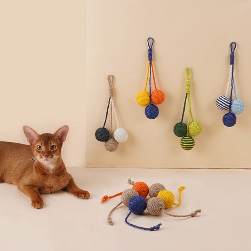 Cat Toy Cat Teaser Stick Bite Resistant Catnip Ball Cat Toy Set Cat Toy Self-hi Kitten Pet