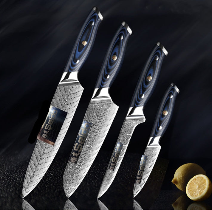 Damascus knife set kitchen stainless steel